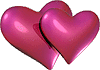 Gif animé 2 coeurs roses 